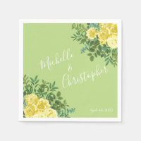 Light Yellow & Pale Green Rose Floral Wedding