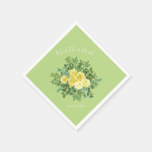 Light Yellow & Pale Green Rose Floral Wedding