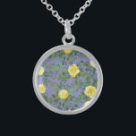 Light Yellow & Periwinkle Blue Rose Floral Wedding Sterling Silver Necklace<br><div class="desc">Beautiful Light Yellow & Periwinkle Blue peony & rose floral wedding invitations with abundant greenery.  Perfect for a floral theme or traditional white wedding in the Spring or Summer.  Customize the colour and text to make this wedding invite your own!</div>