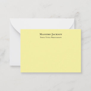 Light Yellow Plain Elegant Professional Modern Card