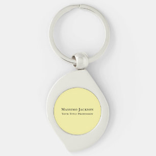 Light Yellow Plain Elegant Professional Modern Keychain
