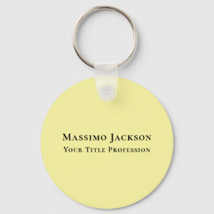 Light Yellow Plain Elegant Professional Modern Keychain