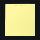 Light Yellow Plain Elegant Professional Modern Notepad<br><div class="desc">Simple,  modern,  minimalist design for companies. This template can be customized to meet all professional occupations.</div>