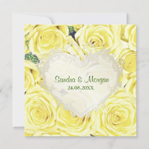 Light Yellow Rose Floral Wedding Invitation