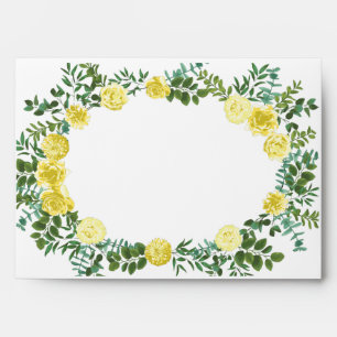 Light Yellow Rose Vintage Spring Wedding Envelope