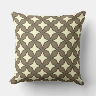 Light Yellow Stars of Four Points Throw Pillow