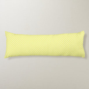 Light Yellow White Polka Dots Pattern Body Pillow