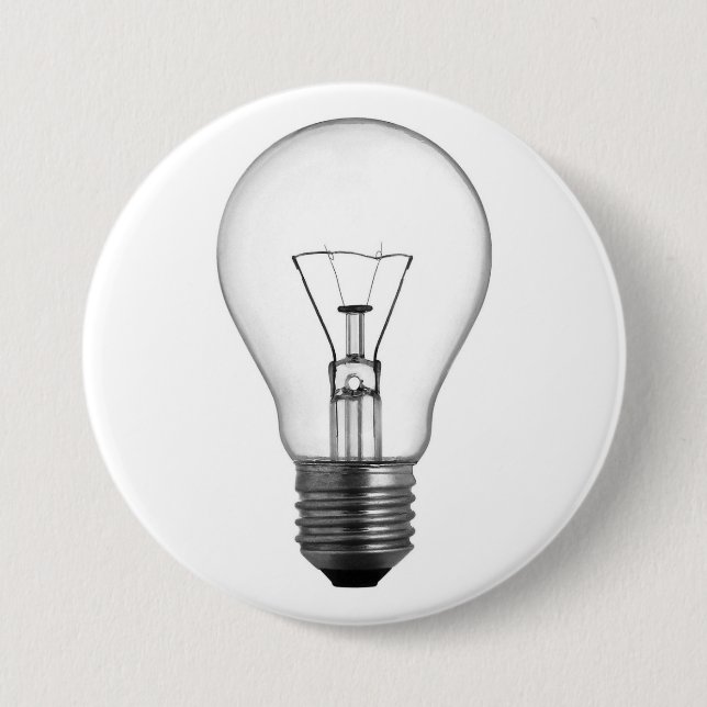Lightbulb 3 Inch Round Button (Front)