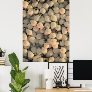 Lightbulb abstract collage white grey black poster