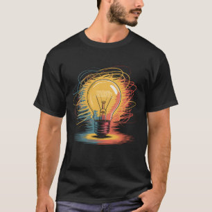 Lightbulb Abstract Drawing Creative Chaos Sparks B T-Shirt