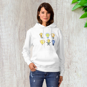 Lightbulb Characters Womens Hoodie
