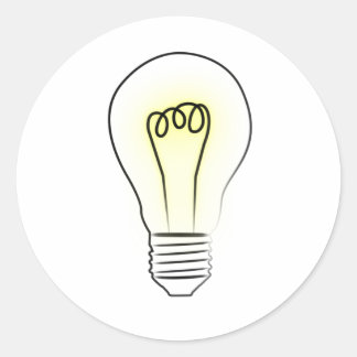 Lightbulb Classic Round Sticker