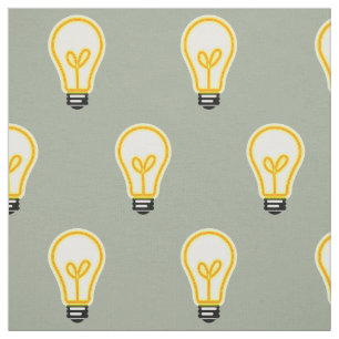 Lightbulb Glowing Bright Yellow Household Bulb Fabric