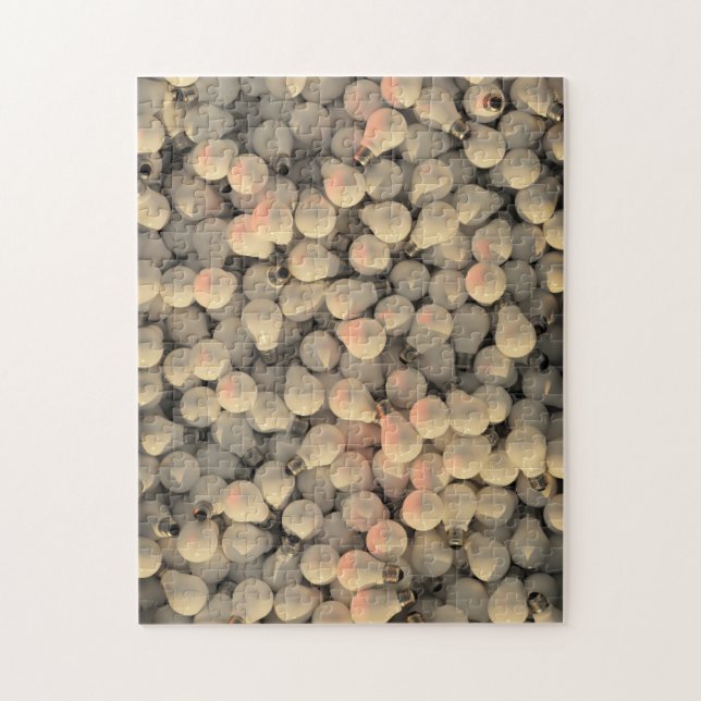 Lightbulb grey white impossible challenging patter jigsaw puzzle (Vertical)