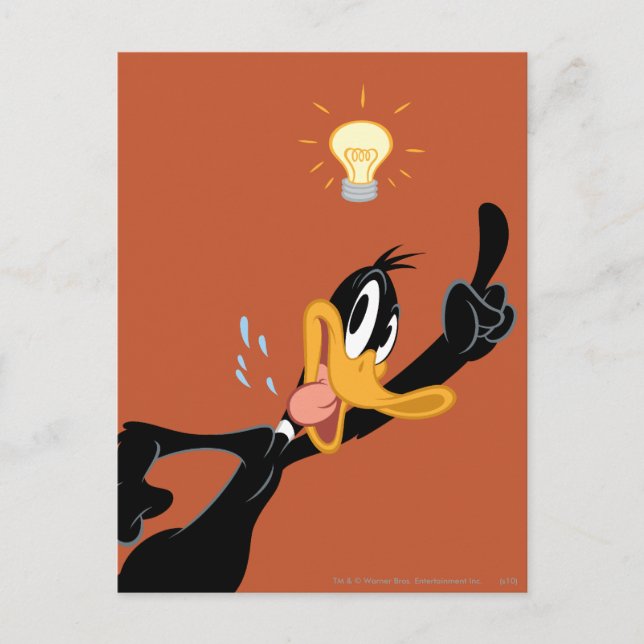 Lightbulb over DAFFY DUCK™'s Head Postcard (Front)