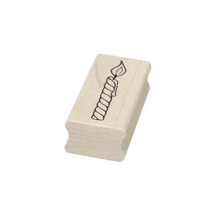 Lighted Birthday Candle with Flame Rubber Stamp