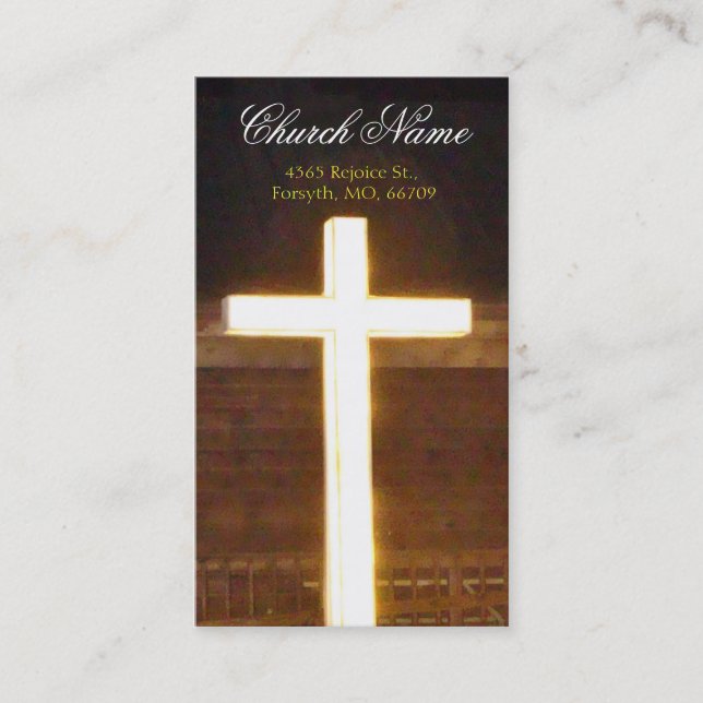 Lighted Cross Business2 Handout Cards- personalize Business Card (Front)