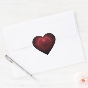 Lighted Heart Over Black Background Heart Sticker