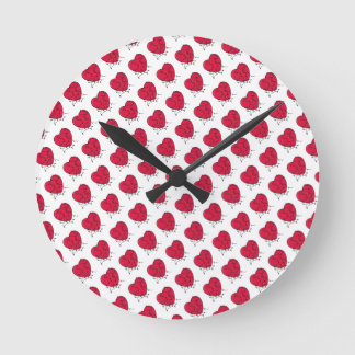 Lighted Heart Round Clock