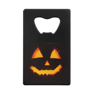Lighted Jack O Lantern  Credit Card Bottle Opener