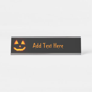 Lighted Jack O Lantern  Desk Name Plate