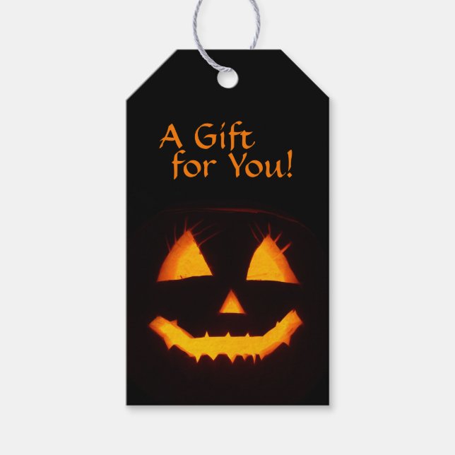 Lighted Jack O Lantern  Gift Tags (Front)