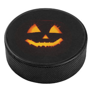 Lighted Jack O Lantern  Hockey Puck