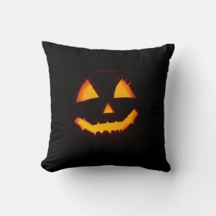Lighted Jack O Lantern  Throw Pillow