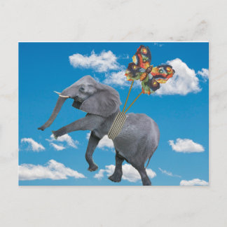 Lighten Up Elephant and Butterfly Postcard