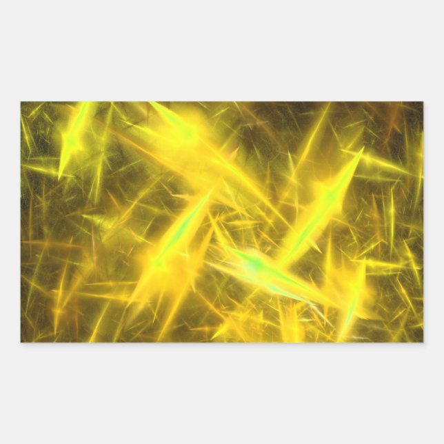 lighteni Yellow Abstract Fractal Rectangle Sticker (Front)