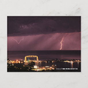 Lightening Behind the Bridge, Duluth Minnesota Postcard