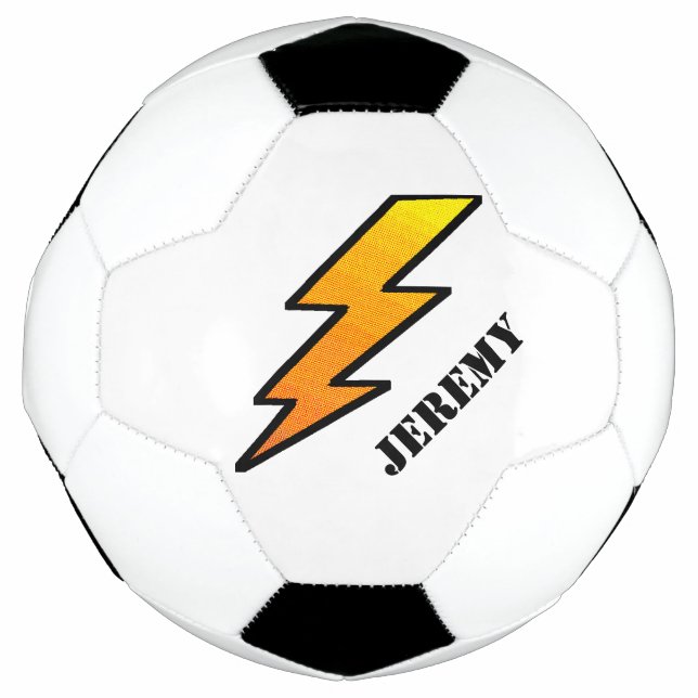 Lightening Bolt Custom Soccer Ball (Front)