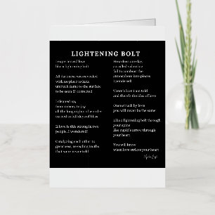 Lightening bolt love poem poetry foil greeting card