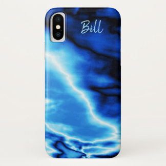Lightening in an Iced Blue Sky *personalize* Case-Mate iPhone Case