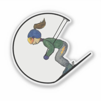 Lightening Quad Skier - Sticker
