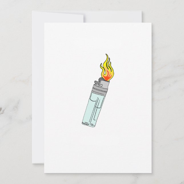 Lighter and flame design invitation (Front)