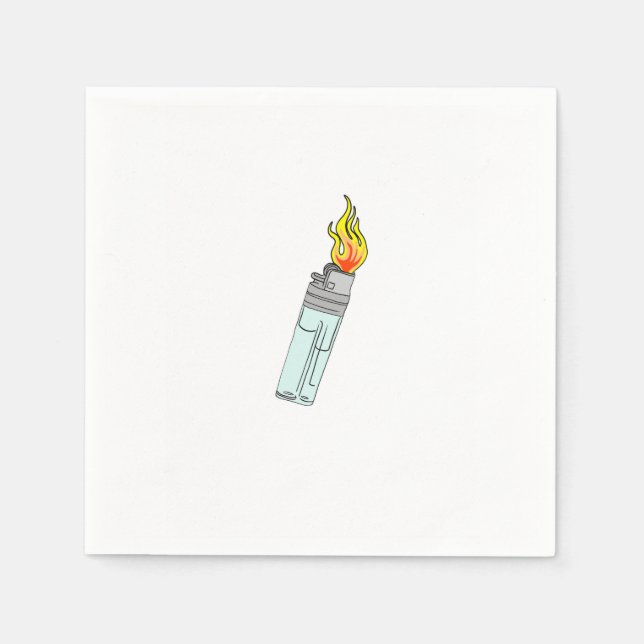 Lighter and flame design napkin (Front)