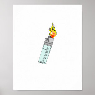 Lighter and flame design poster