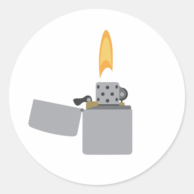 Lighter Classic Round Sticker (Front)
