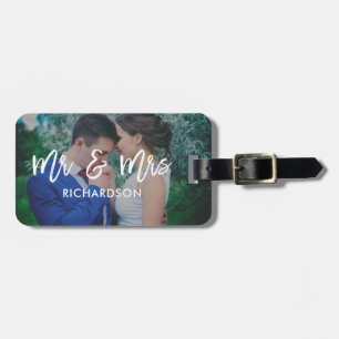 Lighthearted Bliss   Mr & Mrs Photo Luggage Tag