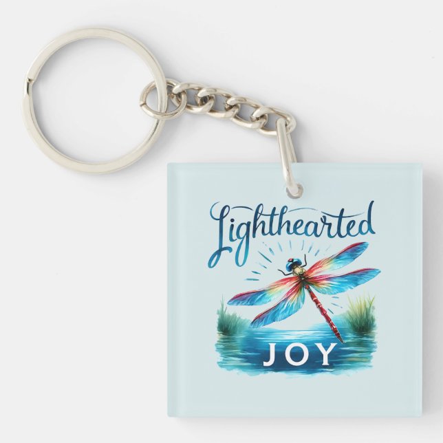 Lighthearted Joy - Artistic Dragonfly Keychain (Front)
