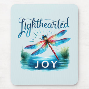 Lighthearted Joy - Artistic Dragonfly Mouse Pad