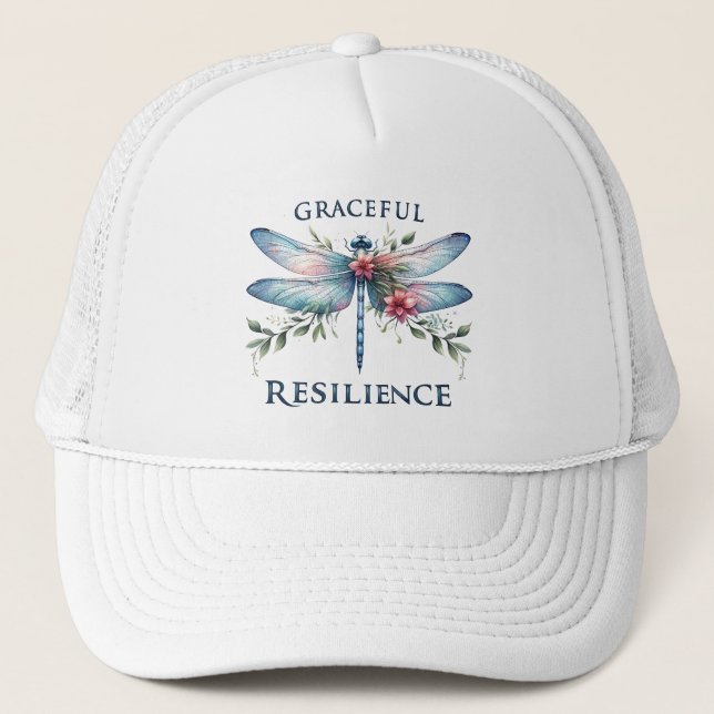 Lighthearted Joy - Artistic Dragonfly Trucker Hat (Front)