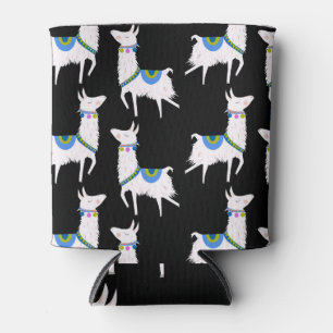 Lighthearted llama: playful pattern. can cooler