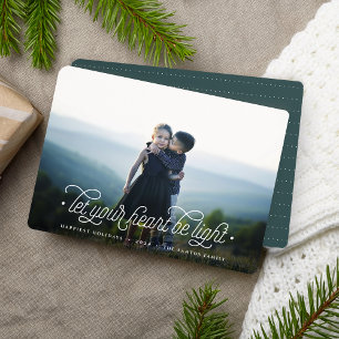 Lighthearted   Simple Elegant Horizontal Photo Holiday Card