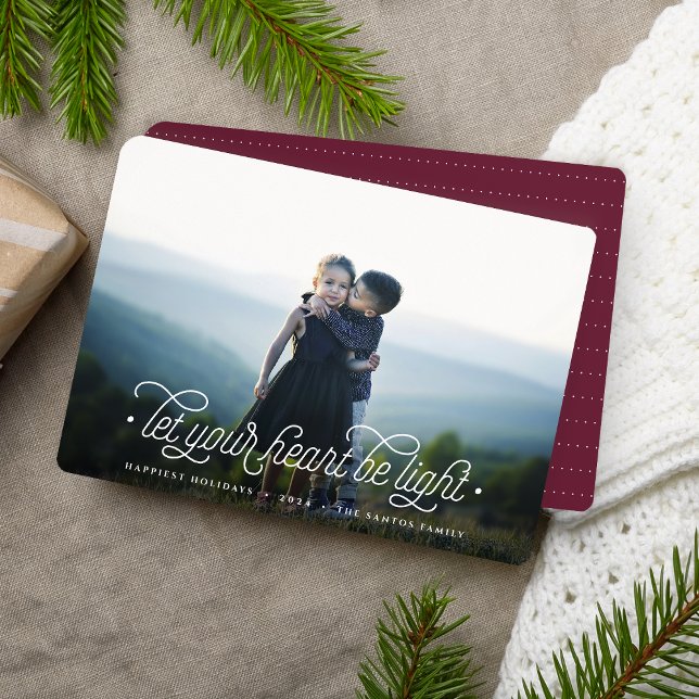 Lighthearted | Simple Elegant Horizontal Photo Holiday Card (Creator Uploaded)