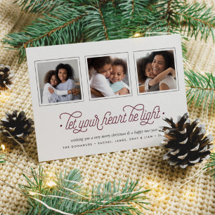 Lighthearted Three Photo Holiday Card