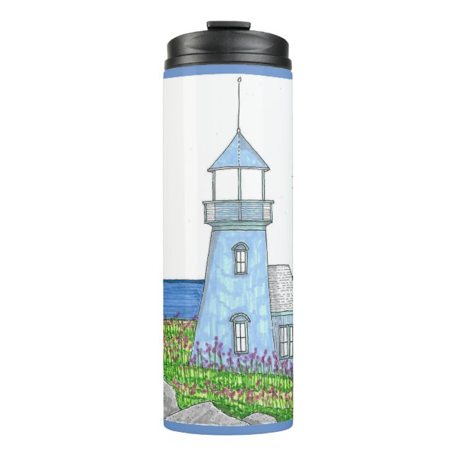 Lighthouse 10; Thermal Tumbler; Grey Blue Thermal Tumbler (Front)