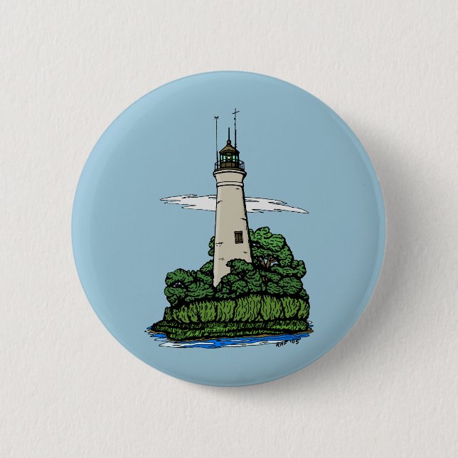 Lighthouse 2 Inch Round Button (Front)