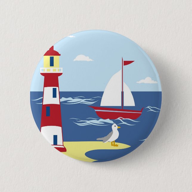 lighthouse 2 inch round button (Front)